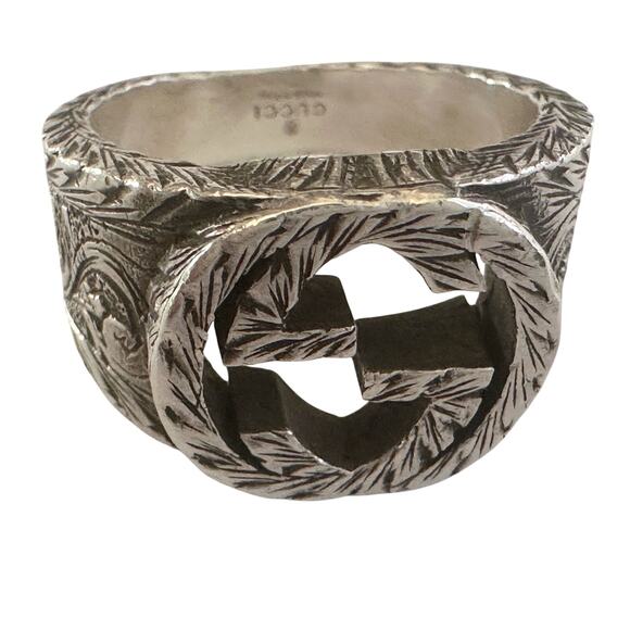 Gucci Interlocking G Arabesque Ring Sterling Silver - Picture 7 of 16